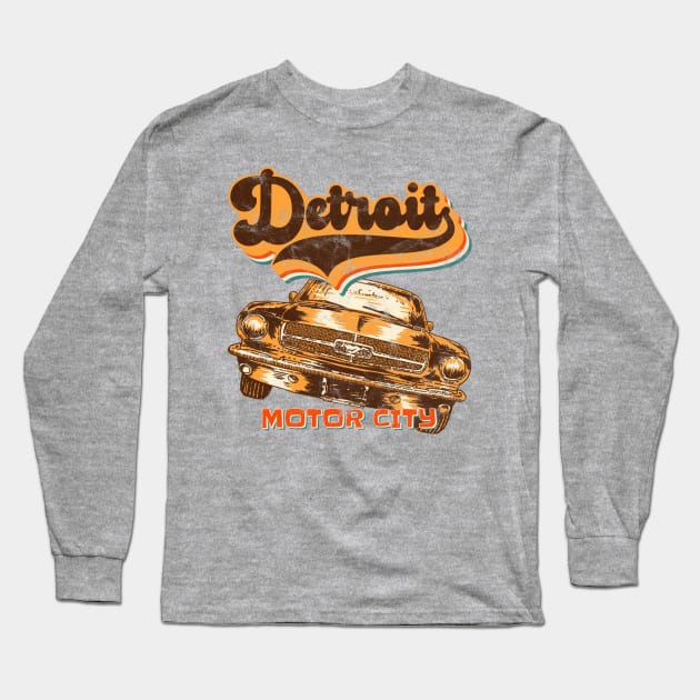 Detroit Motor City / Ford Mustang / Classic Cars Long Sleeve T-Shirt by RCDBerlin